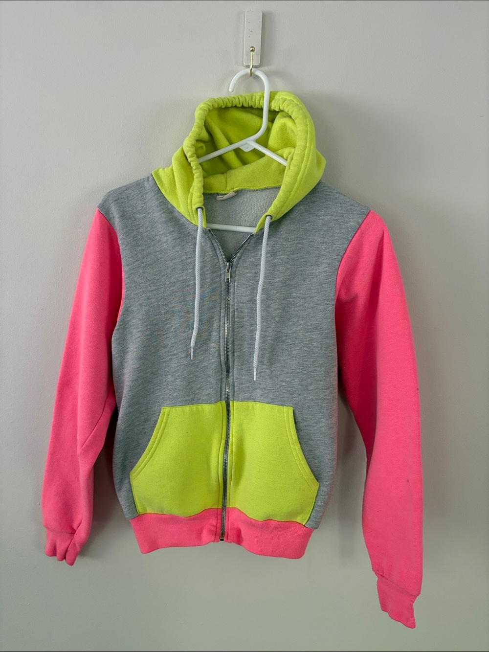 American Apparel color block Zip Hoodie xs